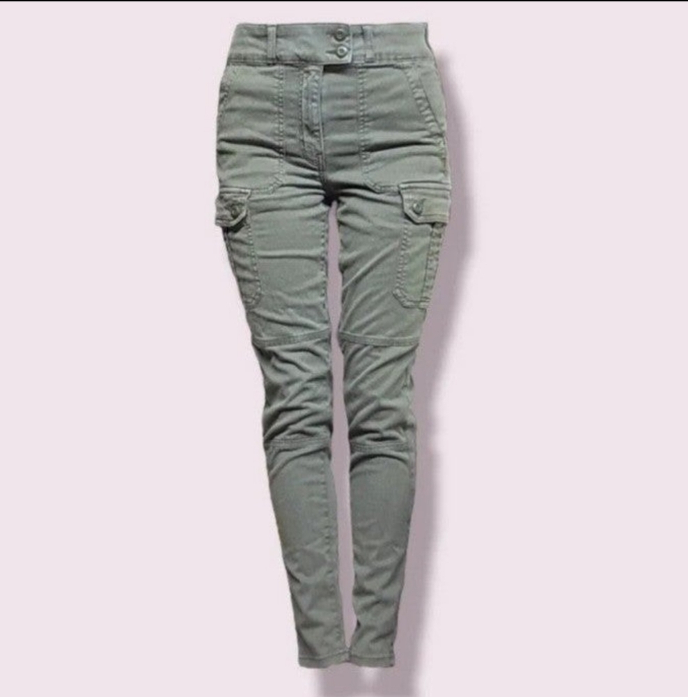 Green skinny cargo style pants from american eagle